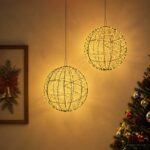 vidaXL Vianočný špic 2 ks 1900 LED Teplá biela Ø 60 x 63 cm