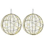 vidaXL Vianočný špic 2 ks 1900 LED Teplá biela Ø 60 x 63 cm – Obrázok 2