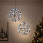 vidaXL Vianočný špic 2 ks 400 LED Studená biela Ø 20 x 22 cm