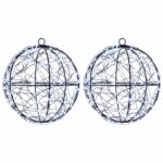 vidaXL Vianočný špic 2 ks 400 LED Studená biela Ø 20 x 22 cm – Obrázok 2