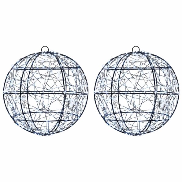 vidaXL Vianočný špic 2 ks 600 LED Studená biela Ø 30 x 32 cm – Obrázok 2