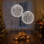 vidaXL Vianočný špic 2 ks 1900 LED Studená biela Ø 60 x 63 cm