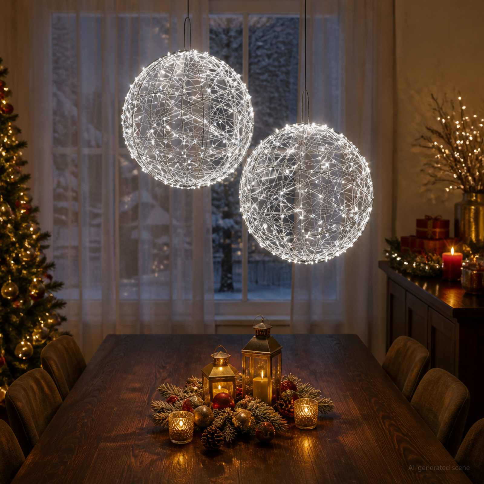 42049781_1.jpg vidaXL Vianočný špic 2 ks 1900 LED Studená biela Ø 60 x 63 cm – Obrázok 1