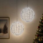 vidaXL Vianočný špic 2 ks 1900 LED Studená biela Ø 60 x 63 cm – Obrázok 3