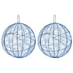 vidaXL Vianočný špic 2 ks 1900 LED Modrá Ø 60 x 63 cm – Obrázok 2