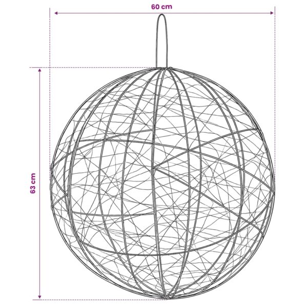 vidaXL Vianočný špic 2 ks 1900 LED Modrá Ø 60 x 63 cm – Obrázok 8