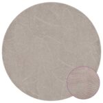 vidaXL Koberec IZA Béžová Ø 160 cm 100% polyester Nízky vlas – Obrázok 3