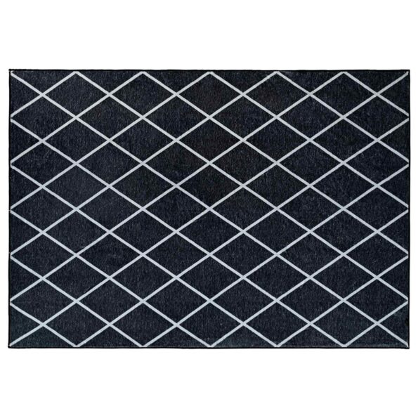 vidaXL Koberec ORIZ Čierny diamantový vzor 140 x 200 cm 100% polyester – Obrázok 2