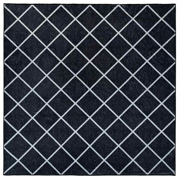 vidaXL Koberec ORIZ Čierny diamantový vzor 200 x 200 cm 100% polyester – Obrázok 2