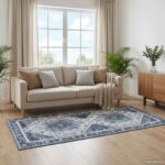vidaXL Koberec ORIZ Tmavomodrá 80 x 200 cm 100% polyester