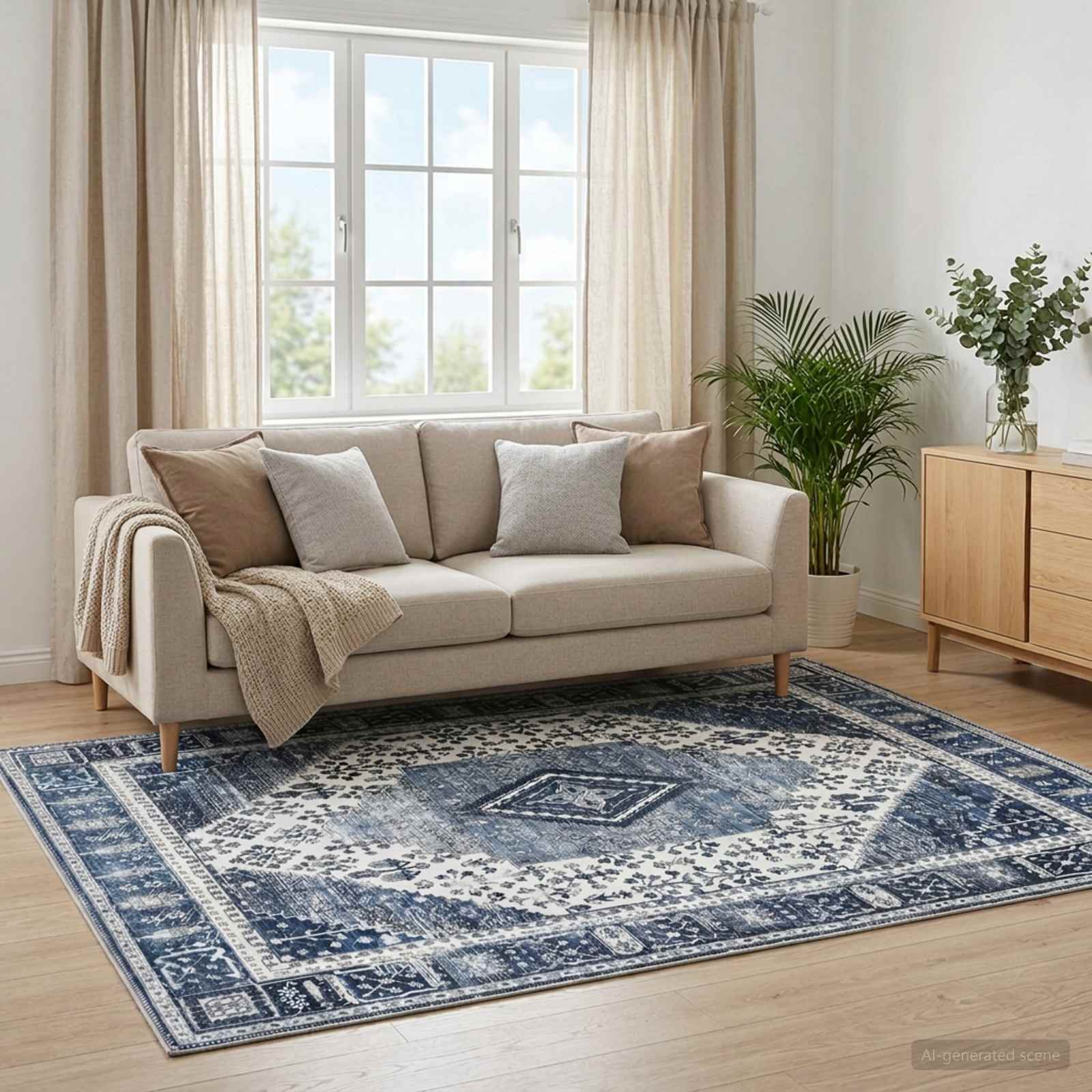 42050375_1.jpg vidaXL Koberec ORIZ Tmavomodrá 120 x 170 cm 100% polyester – Obrázok 1