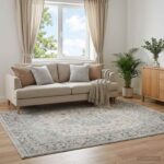 vidaXL Koberec ORIZ Krémová 160 x 160 cm 100% polyester
