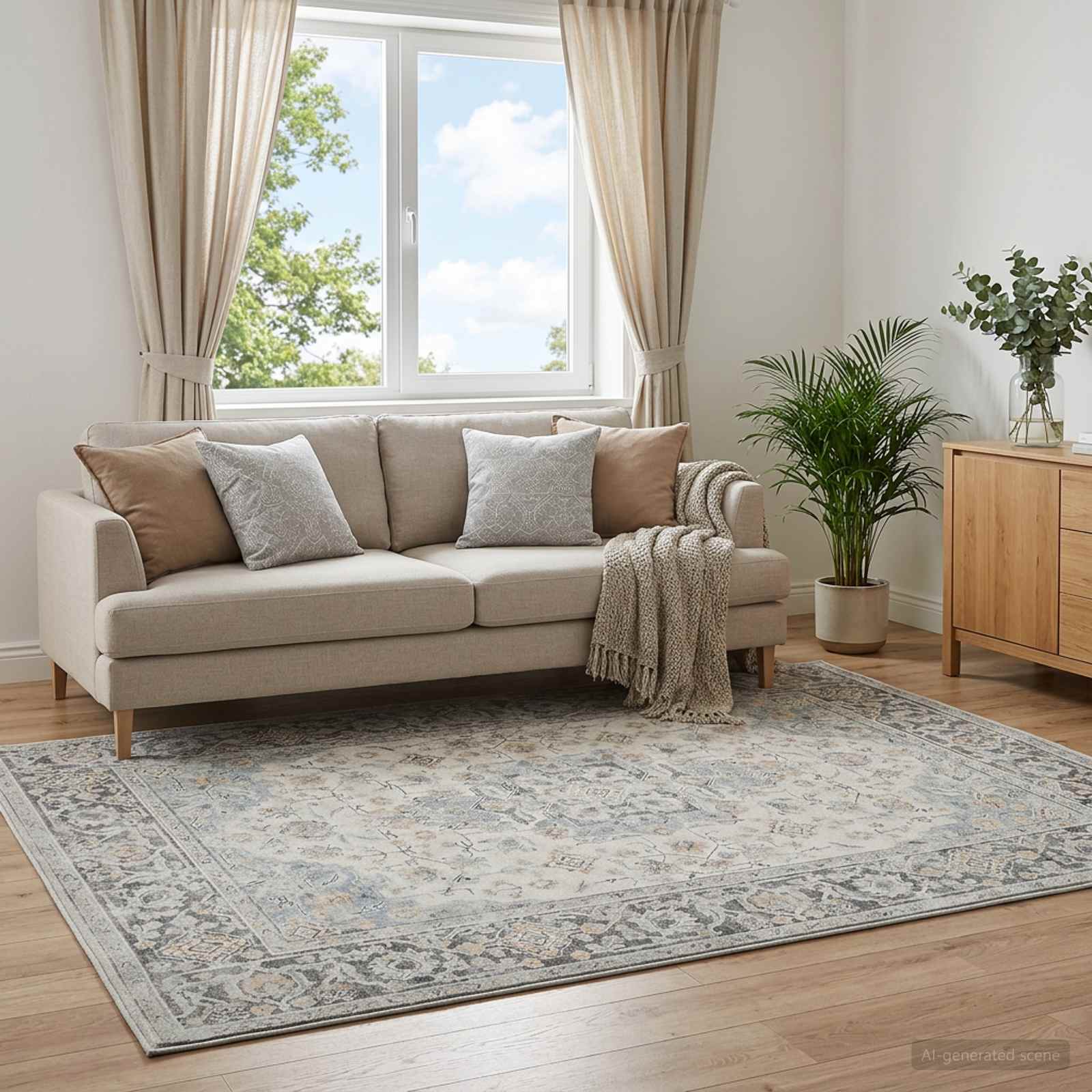 42050405_1.jpg vidaXL Koberec ORIZ Krémová 240 x 240 cm 100% polyester – Obrázok 1