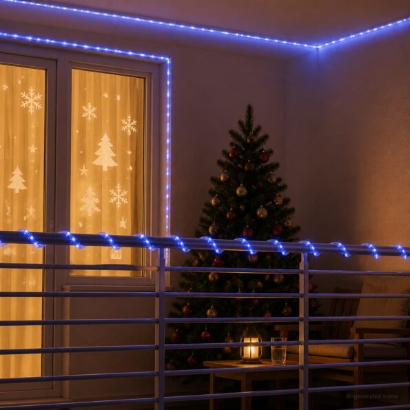 vidaXL Vianočná LED svetelná hadica 120 LED Modrá 5 m – Obrázok 3