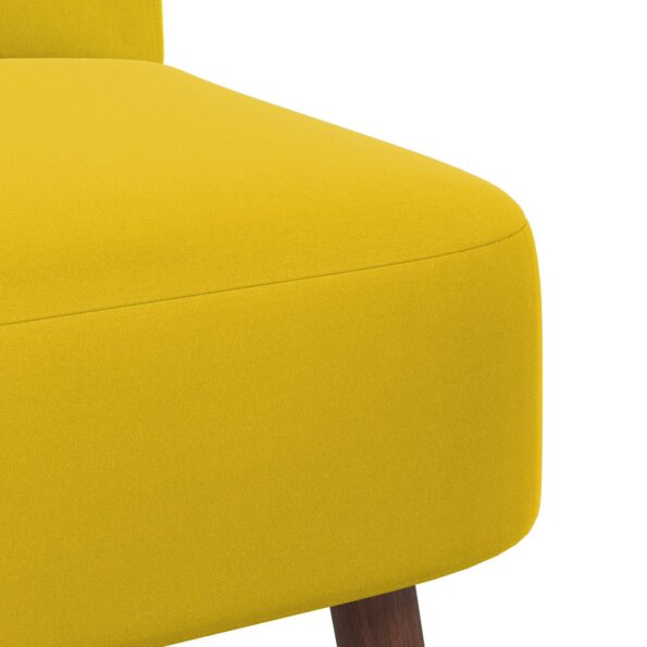 vidaXL Slipper kreslo Žltá Zamat – Obrázok 6