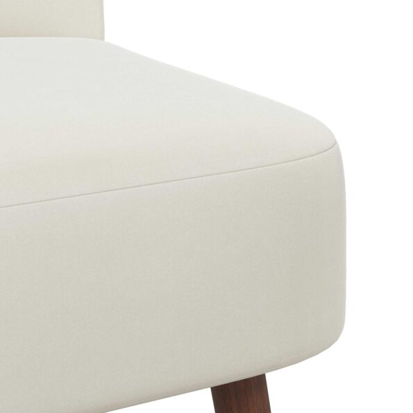 vidaXL Slipper kreslo Krémová Zamat – Obrázok 6