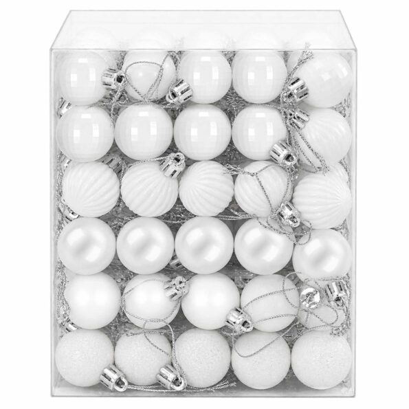 vidaXL Sada vianočných gúľ 150 ks Biela 3 cm Polystyrén – Obrázok 3