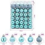 vidaXL Sada vianočných gúľ 150 ks Tyrkysová 3 cm Polystyrén – Obrázok 6