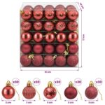 vidaXL Sada vianočných gúľ 150 ks Víno červené 3 cm Polystyrén – Obrázok 6