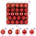 vidaXL Sada vianočných gúľ 100 ks Červená 4 cm Polystyrén – Obrázok 6