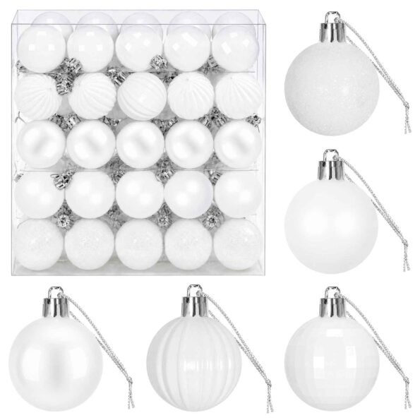 vidaXL Sada vianočných gúľ 100 ks Biela 4 cm Polystyrén – Obrázok 2