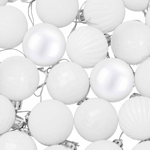 vidaXL Sada vianočných gúľ 100 ks Biela 4 cm Polystyrén – Obrázok 5