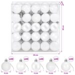 vidaXL Sada vianočných gúľ 100 ks Biela 4 cm Polystyrén – Obrázok 6