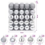 vidaXL Sada vianočných gúľ 100 ks Strieborná 4 cm Polystyrén – Obrázok 6