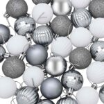 vidaXL Sada vianočných gúľ 100 ks Biela a šedá 4 cm Polystyrén – Obrázok 5