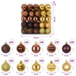 vidaXL Sada vianočných gúľ 100 ks Hnedá a zlatá 4 cm Polystyrén – Obrázok 6