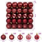 vidaXL Sada vianočných gúľ 100 ks Víno červené 4 cm Polystyrén – Obrázok 6