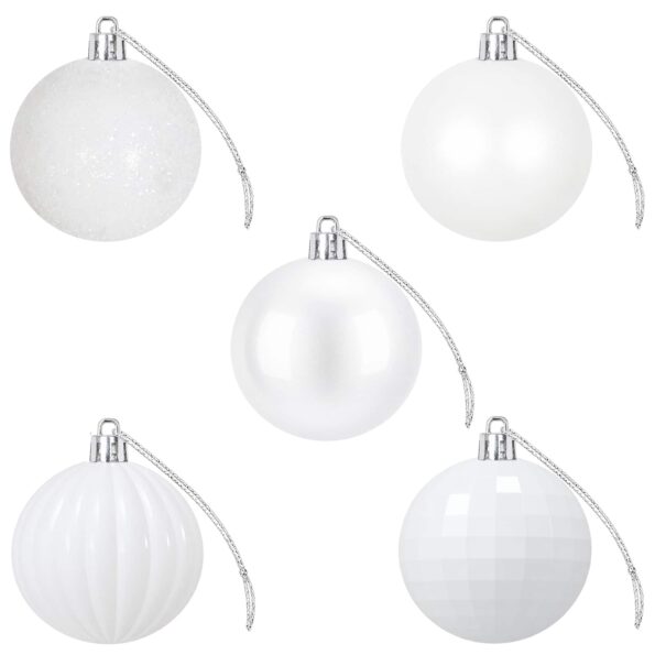 vidaXL Sada vianočných gúľ 75 ks Biela 6 cm Polystyrén – Obrázok 4