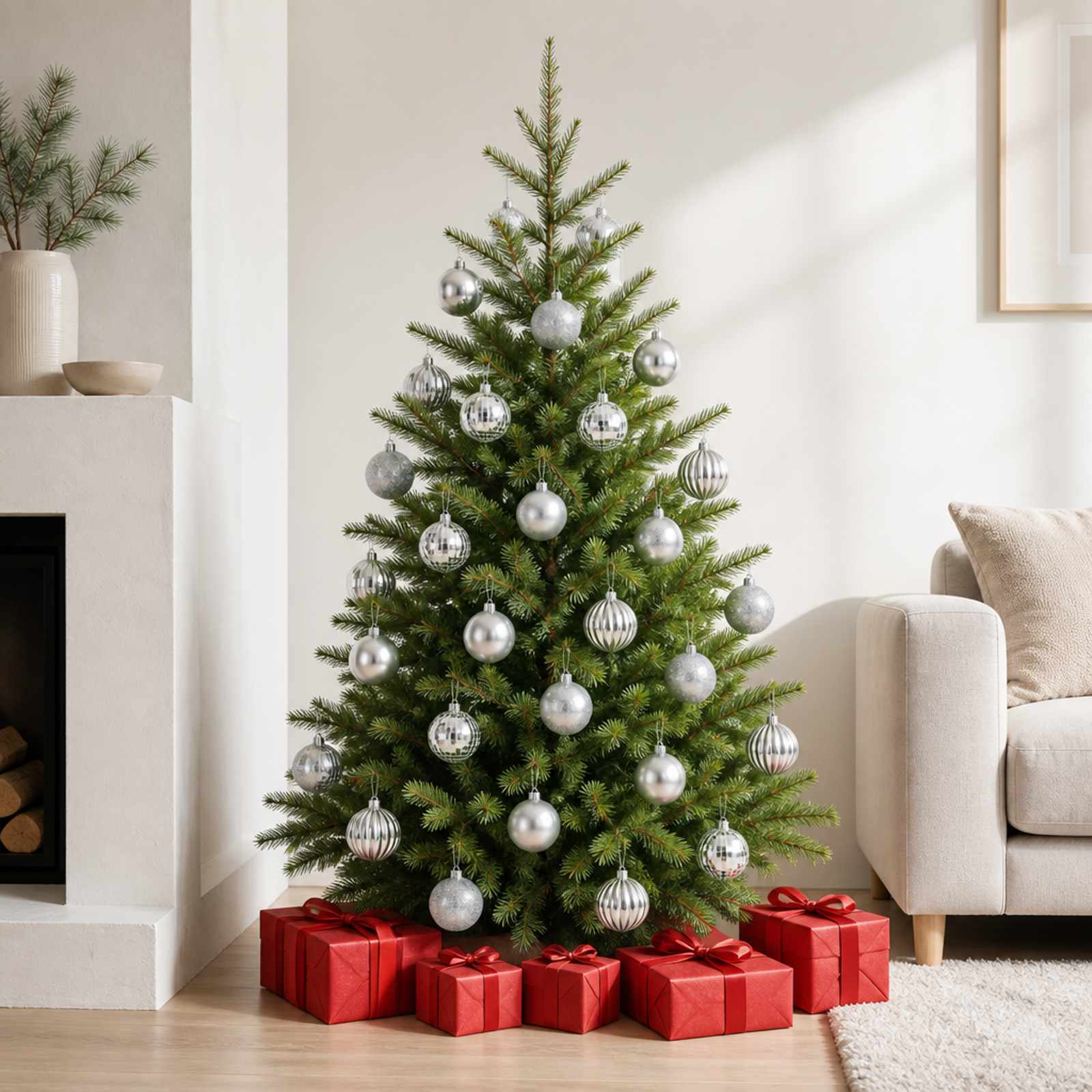 42050651_1.jpg vidaXL Sada vianočných gúľ 75 ks Strieborná 6 cm Polystyrén – Obrázok 1