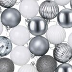 vidaXL Sada vianočných gúľ 75 ks Biela a šedá 6 cm Polystyrén – Obrázok 5