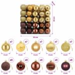 vidaXL Sada vianočných gúľ 75 ks Hnedá a zlatá 6 cm Polystyrén – Obrázok 6