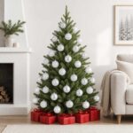 vidaXL Sada vianočných gúľ 50 ks Biela 8 cm Polystyrén