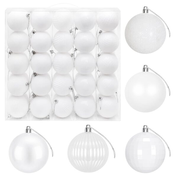 vidaXL Sada vianočných gúľ 50 ks Biela 8 cm Polystyrén – Obrázok 2