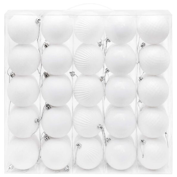 vidaXL Sada vianočných gúľ 50 ks Biela 8 cm Polystyrén – Obrázok 3
