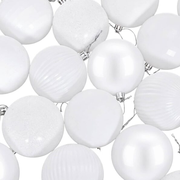 vidaXL Sada vianočných gúľ 50 ks Biela 8 cm Polystyrén – Obrázok 5