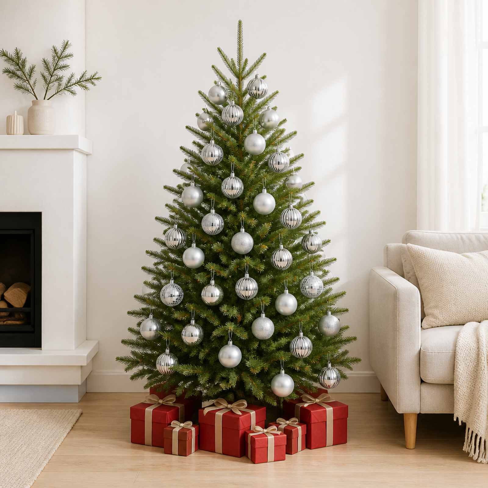 42050673_1.jpg vidaXL Sada vianočných gúľ 50 ks Strieborná 8 cm Polystyrén – Obrázok 1
