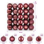 vidaXL Sada vianočných gúľ 50 ks Víno červené 8 cm Polystyrén – Obrázok 6