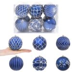 vidaXL Vianočná guľa set XL 12 ks Modrá a biela 10 cm Polystyrén – Obrázok 2