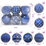 vidaXL Vianočná guľa set XL 12 ks Modrá a biela 10 cm Polystyrén – Obrázok 6