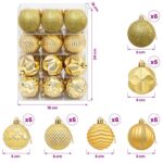 vidaXL Sada vianočných gúľ 36 ks Zlatá 6 cm Polystyrén – Obrázok 6