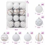 vidaXL Sada vianočných gúľ 36 ks Biela 6 cm Polystyrén – Obrázok 6