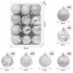 vidaXL Sada vianočných gúľ 36 ks Strieborná 6 cm Polystyrén – Obrázok 6