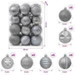 vidaXL Sada vianočných gúľ 36 ks Sivá 6 cm Polystyrén – Obrázok 6