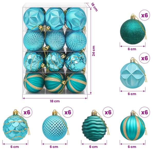 vidaXL Sada vianočných gúľ 36 ks Zelená 6 cm Polystyrén – Obrázok 6