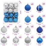 vidaXL Sada vianočných gúľ 36 ks Modrá a strieborná 6 cm Polystyrén – Obrázok 6