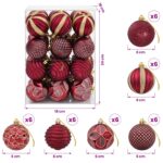 vidaXL Sada vianočných gúľ 36 ks Víno červené 6 cm Polystyrén – Obrázok 6